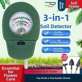 Pôdný tester s hodnotou pH, živinami a vlhkosťou pre kvety a izbové rastliny
