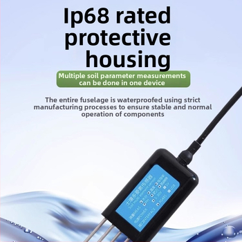 Pôdový senzor – viacparametrický merací systém: teplota, vlhkosť, pH, EC/konduktívnosť, NPK (model BSK-TR, značka Bingsheng Sensor, určený pre poľnohospodárske experimenty)