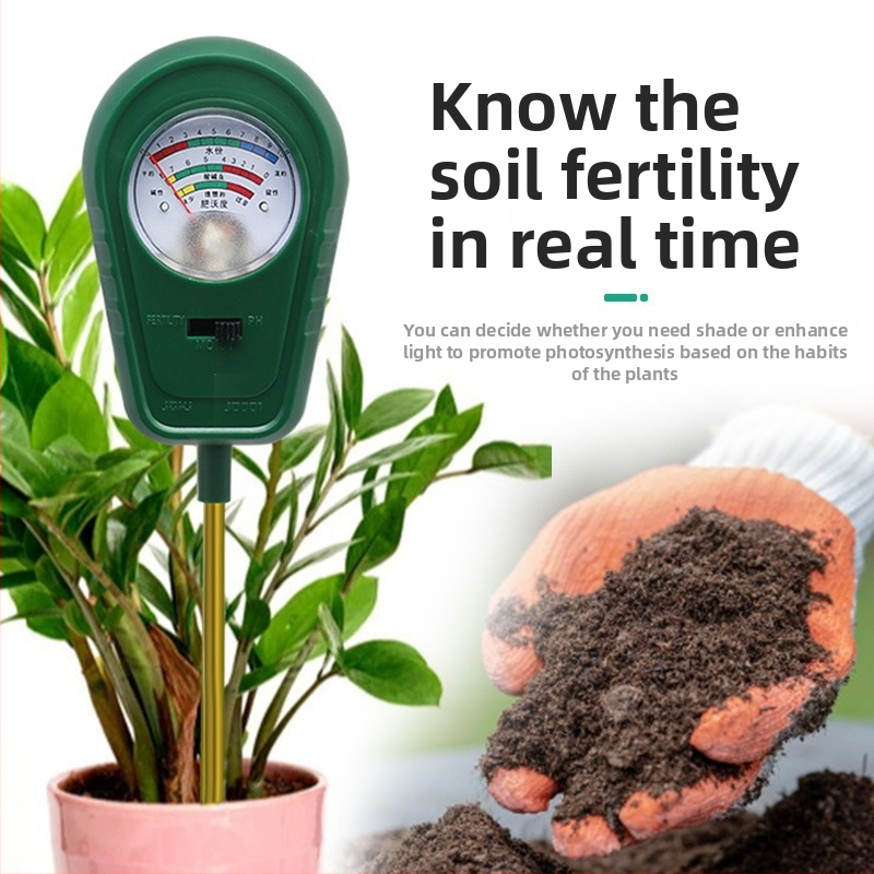 Pôdný detektor tri v jednom: úrodnosť pôdy, vlhkosť a pH