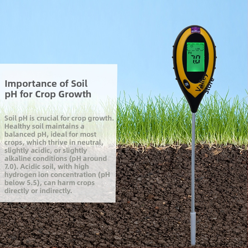Τεστ εδάφους τεσσάρων λειτουργιών: μέτρηση pH, φωτισμού, θερμοκρασίας και υγρασίας