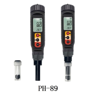 Prijenosni pH metar s plosnim elektrodom (PH-89 serija; raspon 0–14 pH; točnost 0.1; temperaturna kompenzacija 0–50°C)