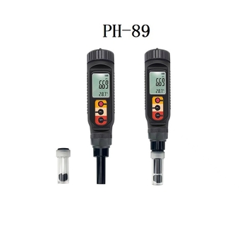 Prijenosni pH metar s plosnim elektrodom (PH-89 serija; raspon 0–14 pH; točnost 0.1; temperaturna kompenzacija 0–50°C)