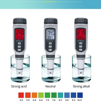 Xima φορητός μετρητής pH με LCD οθόνη, αισθητήρας φυσαλίδων υψηλής ακρίβειας, εύρος 0-14 pH, ακρίβεια ±0,05 pH