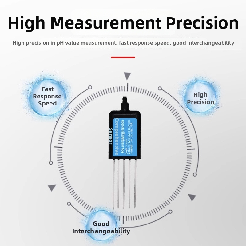 Senzor de sol personalizat pentru umiditate, pH, conductivitate electrică, temperatură și NPK