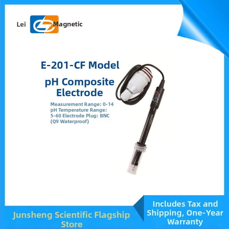 pH elektroda E-201-C za laboratorijsku upotrebu; punjiva kompozitna elektroda; BNC (Q9) sonda; raspon mjerenja 0-14 pH, 5-60 °C
