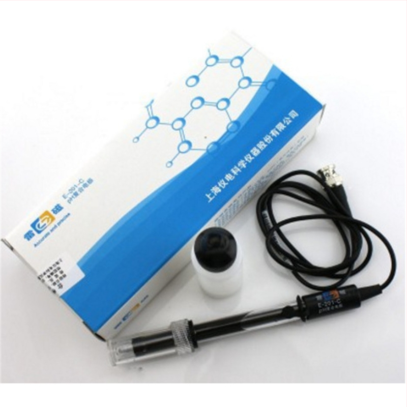 pH elektroda E-201-C za laboratorijsku upotrebu; punjiva kompozitna elektroda; BNC (Q9) sonda; raspon mjerenja 0-14 pH, 5-60 °C