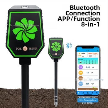 Bluetooth tester tla — osam u jednom: pH, plodnost tla, svjetlo, temperatura i vlaga