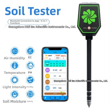 Bluetooth tester tla — osam u jednom: pH, plodnost tla, svjetlo, temperatura i vlaga