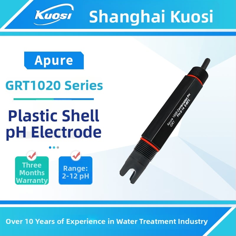 Портативен pH електрод за измерване с GRT1020, BNC или Y-образен конектор, диапазон 0-14 pH, точност 0.0001 pH, температурна компенсация 0-80°C