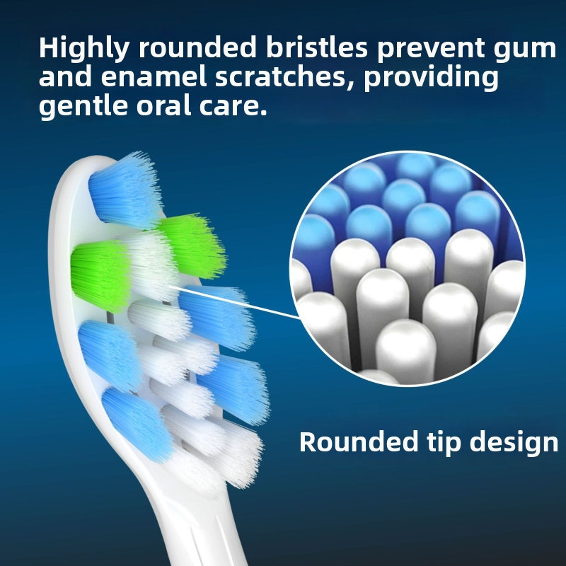 Pakeičiamoji dantų šepetėlio galvutė Philips HX3/6/9 – ABS+POM, PH modelis, 220V, 1W, vakuuminis pakuotė C-606 diamantinio tipo