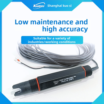 GRT1020 онлайн pH метър електрод с пластмасов корпус, индустриален pH/ORP сензор, диапазон 2–12 pH, точност 0.0001, температурна компенсация 0–80°C, BNC или Y-образен конектор