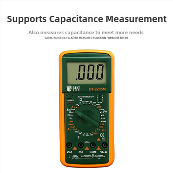 Digitálny multimetr BES/Beth pre študentov, s automatickým rozsahom merania; kapacitný rozsah 200 µF–2 nF; AC prúd 2 mA–20 A
