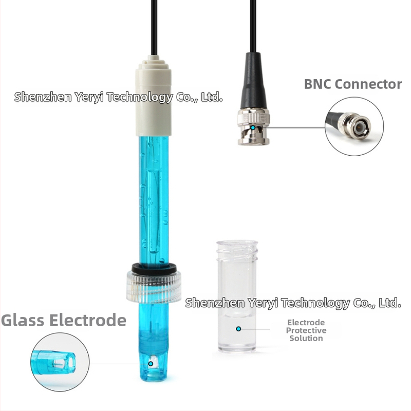 PH elektróda s BNC rozhraním, model TPH01120, PC telo, 0–60°C digitálny displej, príslušenstvo PH prístrojov pre hydroponiku