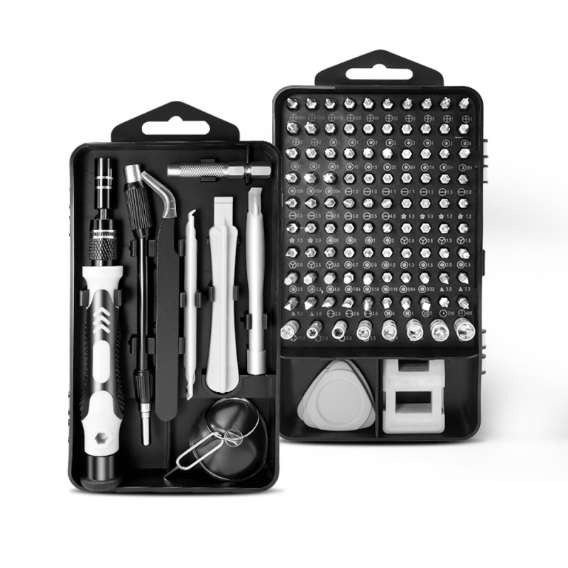 Set de șurubelnițe 115-in-1: unelte de reparații de precizie din oțel carbon, magnetice, pentru telefoane mobile, notebookuri și electrocasnice (461 g)
