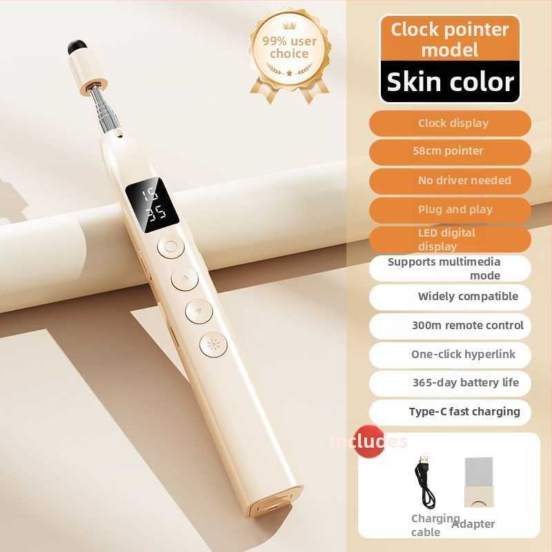 Stilou PPT pentru derularea paginilor pentru profesori, cu afișaj timp și suport pentru hyperlinkuri – telecomandă universală, ABS material