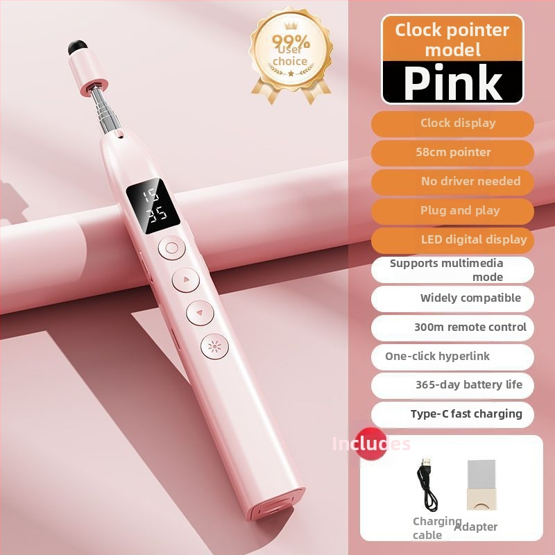 Stilou PPT pentru derularea paginilor pentru profesori, cu afișaj timp și suport pentru hyperlinkuri – telecomandă universală, ABS material