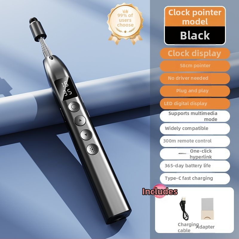 Stilou PPT pentru derularea paginilor pentru profesori, cu afișaj timp și suport pentru hyperlinkuri – telecomandă universală, ABS material