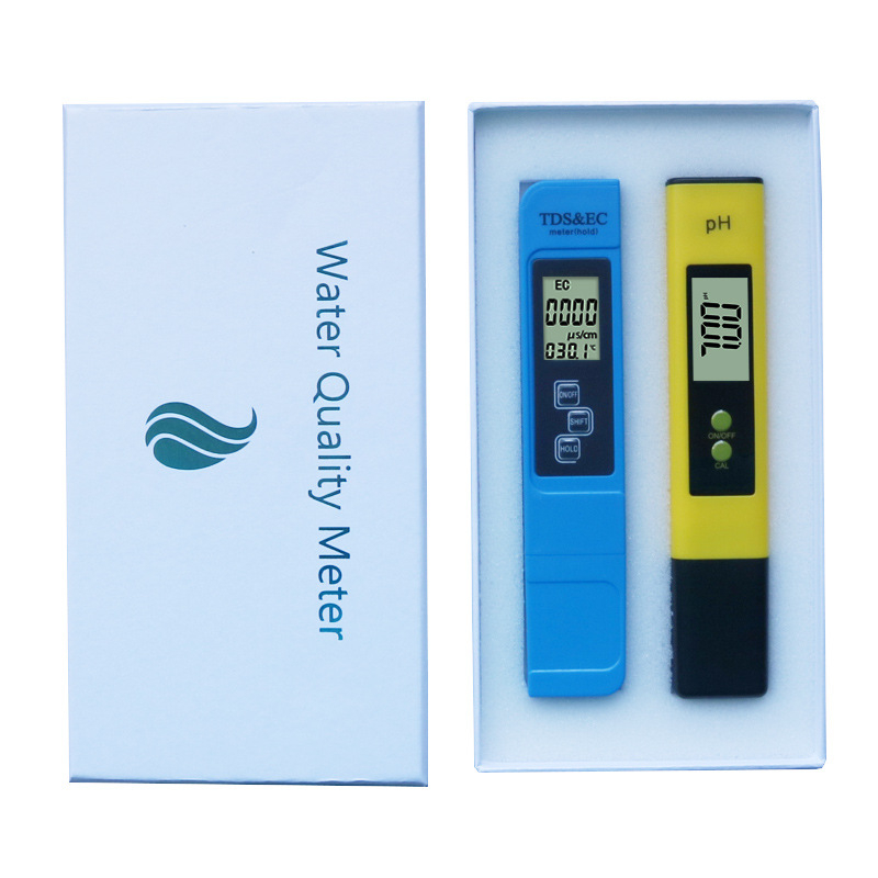 Prijenosni analizator kvalitete vode: mjerenje pH i EC/TDS, raspon 0-14 pH i 0-9990 ppm, točnost ±0.05 pH i ±2% ppm, rezolucija 0.01 pH / 1 ppm, napajanje 3V