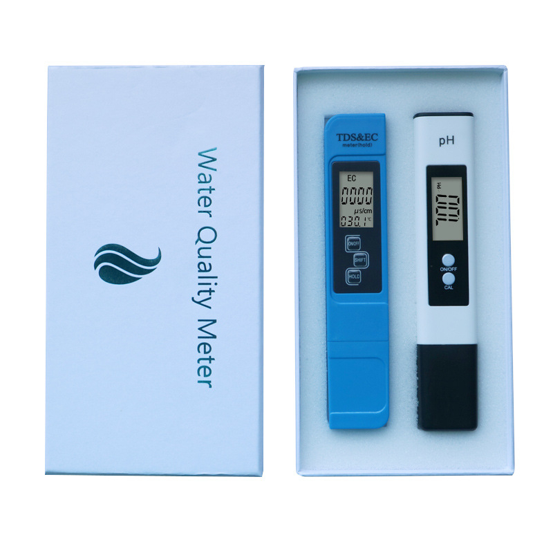 Prijenosni analizator kvalitete vode: mjerenje pH i EC/TDS, raspon 0-14 pH i 0-9990 ppm, točnost ±0.05 pH i ±2% ppm, rezolucija 0.01 pH / 1 ppm, napajanje 3V