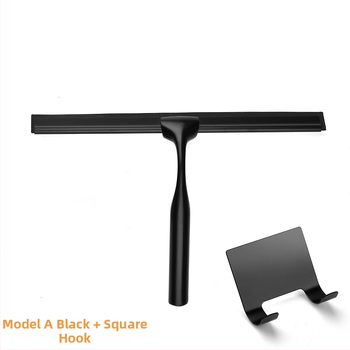 Rozsdamentes acél üveg tisztító szilikon kaparóval — otthoni használatra, kézi, egyoldalas