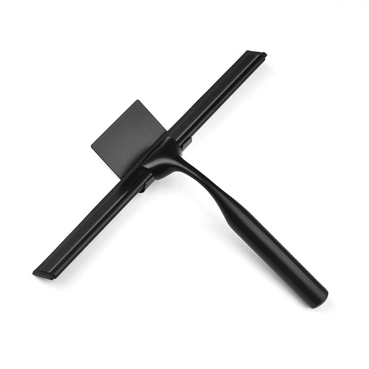 Rozsdamentes acél üveg tisztító szilikon kaparóval — otthoni használatra, kézi, egyoldalas