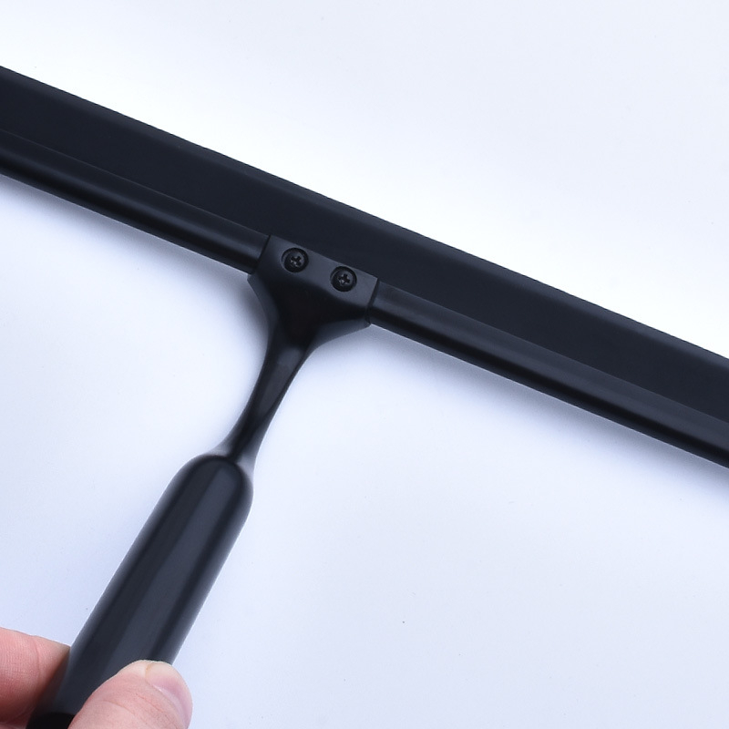 Rozsdamentes acél üveg tisztító szilikon kaparóval — otthoni használatra, kézi, egyoldalas