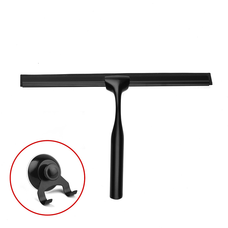 Rozsdamentes acél üveg tisztító szilikon kaparóval — otthoni használatra, kézi, egyoldalas