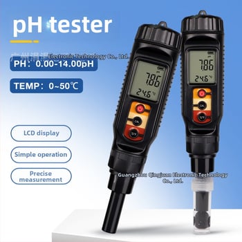 Портативен плосък pH измервател за тесто и почва — обхват 0–14 pH, точност 0.01 pH, температура 0–50 °C, модел PH875, марка Trickle