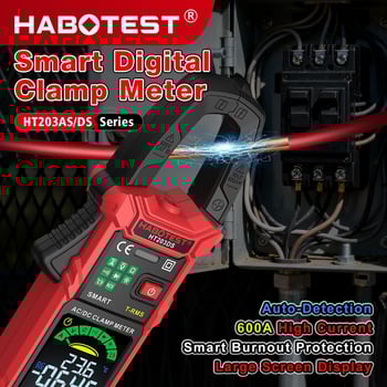 HABOTEST HT203 sorozat intelligens digitális csipeszes multiméter – áram, feszültség és ellenállás mérésére