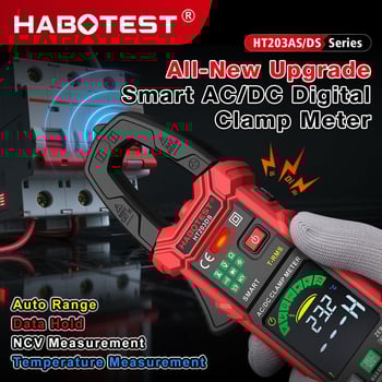 HABOTEST HT203 sorozat intelligens digitális csipeszes multiméter – áram, feszültség és ellenállás mérésére