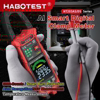 HABOTEST HT203 sorozat intelligens digitális csipeszes multiméter – áram, feszültség és ellenállás mérésére