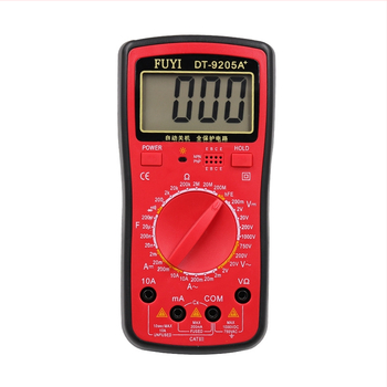Ψηφιακό Πολύμετρο, Fuyi DT9205A+ Φορητό Επαγγελματικό Μέτρημα, DC 1000V / AC 750V / DC 10A / Χωρητικότητα 200µF–20nF / Έλεγχος Διόδων