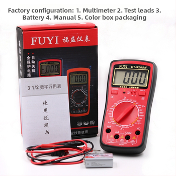 Ψηφιακό Πολύμετρο, Fuyi DT9205A+ Φορητό Επαγγελματικό Μέτρημα, DC 1000V / AC 750V / DC 10A / Χωρητικότητα 200µF–20nF / Έλεγχος Διόδων