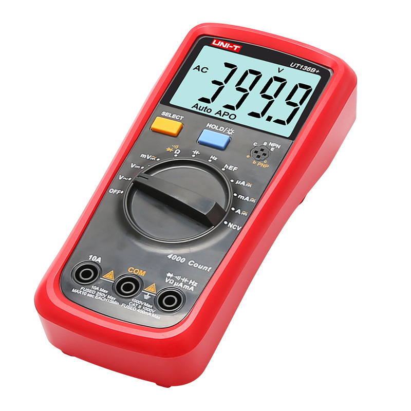 Uni-T UT136B+ ψηφιακός πολύμετρο, φορητό, επαγγελματική χρήση, μετρά DC/AC τάση έως 1000 V, DC/AC ρεύμα έως 10 A και χωρητικότητα