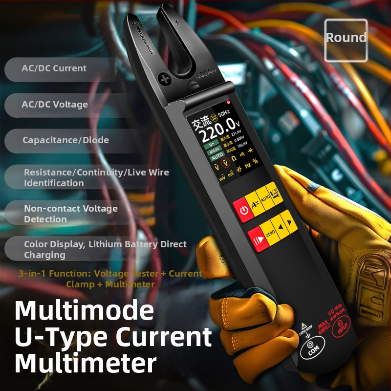 600A AC/DC csuklós áramerőmérő U5-alakú multiméterrel, többmódú árammérés