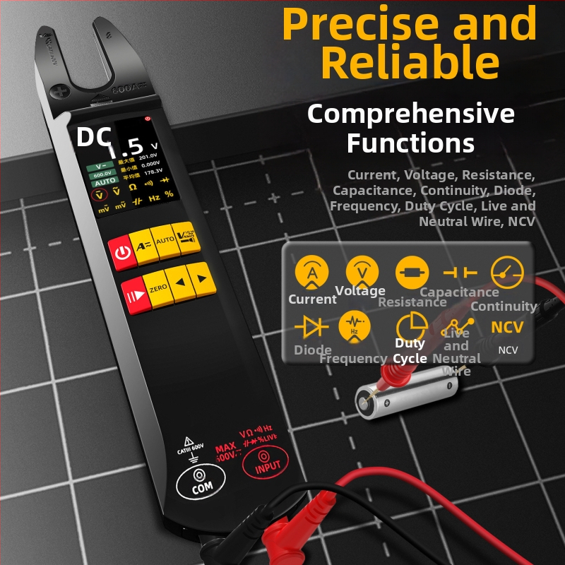 600A AC/DC csuklós áramerőmérő U5-alakú multiméterrel, többmódú árammérés