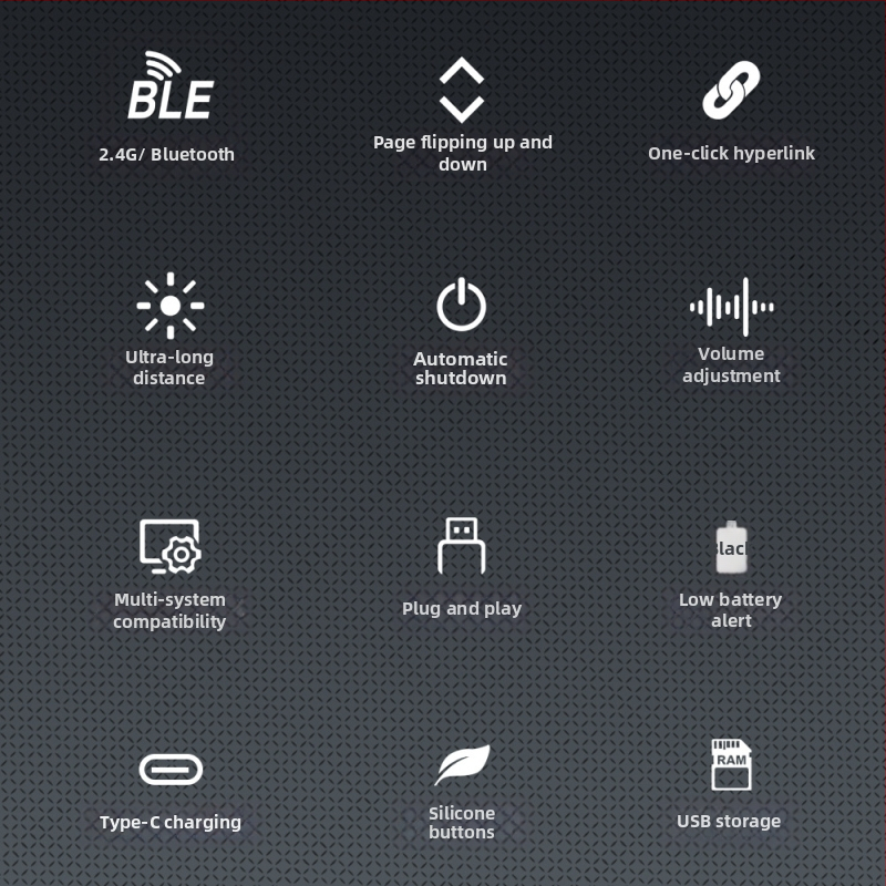 Hliníkový bezdrôtový ukazovateľ na výučbu a PPT pero, Bluetooth/2.4G, dosah 100 m, vlnová dĺžka 650 nm, batéria 180 mAh