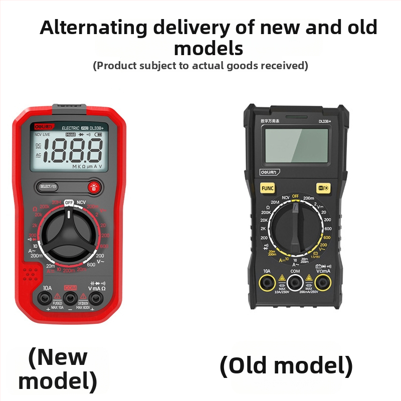 Φορητό ψηφιακό πολύμετρο με μέτρηση θερμοκρασίας, σειρά DL33A/DL33B/DL33C, μάρκα Effective, για οικιακή χρήση και συντήρηση.