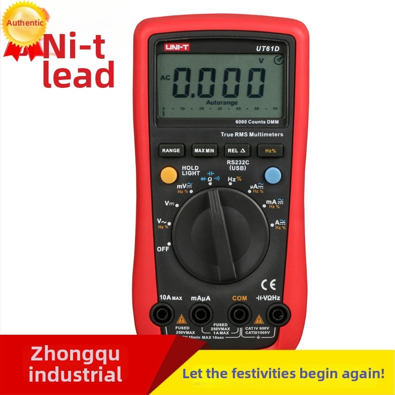 Multimetru digital UT61D cu range automat – măsoară tensiune DC/AC, curent DC/AC, rezistență și capacitate