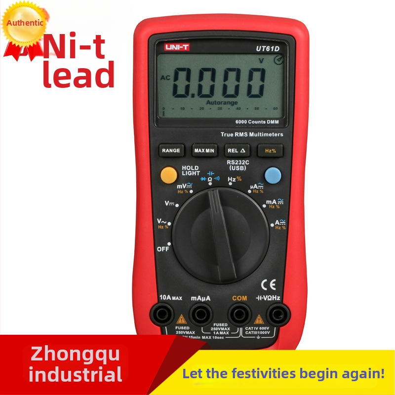 Multimetru digital UT61D cu range automat – măsoară tensiune DC/AC, curent DC/AC, rezistență și capacitate