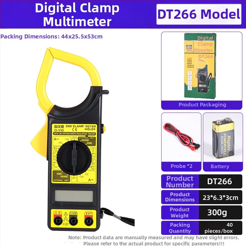 Luwei digitálny kliešťový multimeter s displejom; rozsah kapacity 25; úroveň bezpečnosti 50