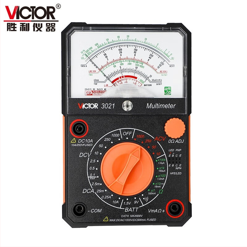 VC3010 μετρητής δείκτη | Χειροκίνητος, φορητός | 1000V DC / 1000V AC | Δοκιμή διόδων | Ηχητική δοκιμή συνέχειας