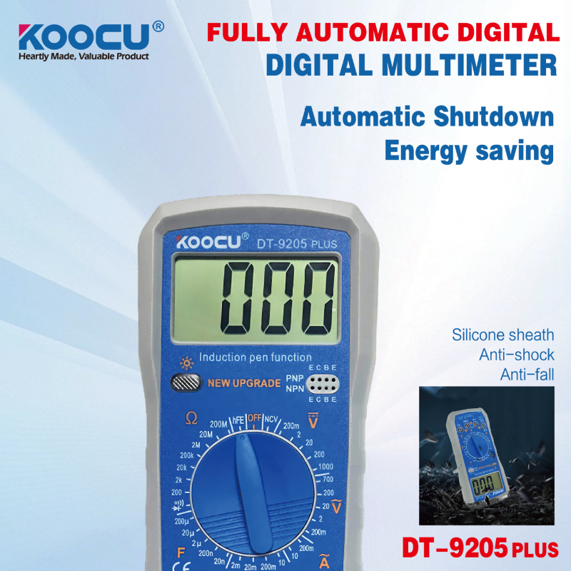 KOOCU Multimetru Digital - Portabil, Precizie Înaltă, Multifuncțional, Detecție Linie de Fază și Nulă