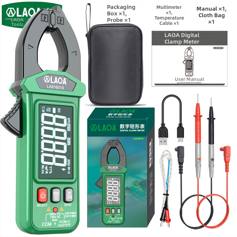 NCV-szenzorral ellátott csuklós ampermérő, digitális multiméter, nagy pontosságú, többfunkciós ampermérő