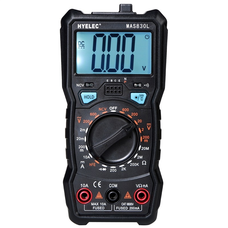 MAS830L Digitalni multimetar s klipom, zaslon 1999 točaka, pohrana podataka, test kontinuitete sa zvukom, test diode
