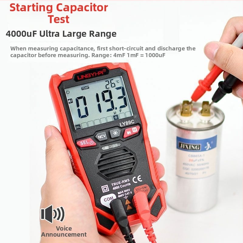 Μετρητής για ηλεκτροτεχνικούς, ψηφιακός υψηλής ακρίβειας μετρητής συντήρησης, φωνητική ανάγνωση στα κινεζικά, πλήρως αυτοματοποιημένο ευφυές σύστημα προστασίας από καύσεις