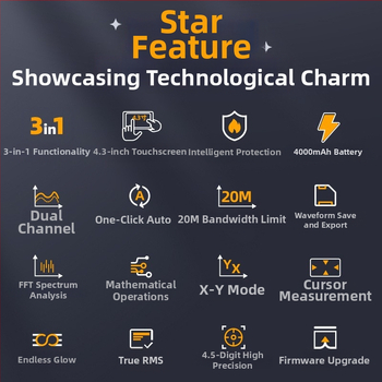 Fnirsi-2C53P двуканален таблетен цифров осцилоскоп, 3-в-1: мултиметър и генератор на сигнали