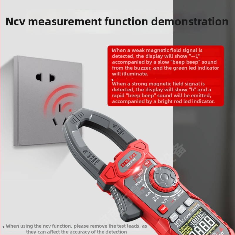 Delixi Electric DE66A Magas Pontosságú Intelligens Clamp Meter NCV AC/DC Áram és Feszültség Méréséhez