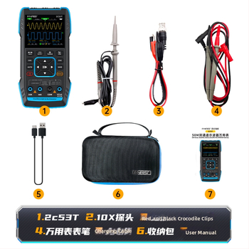FNIRSI 2C53T двуканален 50 MHz цифров осцилоскоп с мултиметър и генератор на сигнали