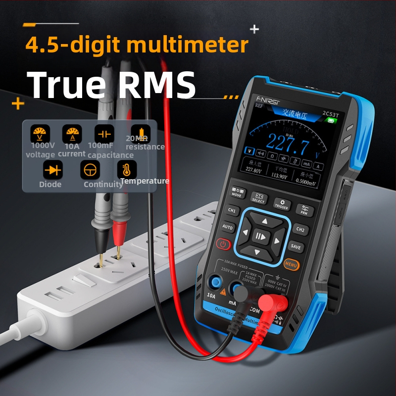 FNIRSI 2C53T dvokanačni digitalni osciloskop s 50 MHz, multimetar i generator signala